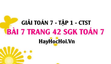 Giải bài 7 trang 42 Toán 7 Tập 1 SGK Chân trời sáng tạo